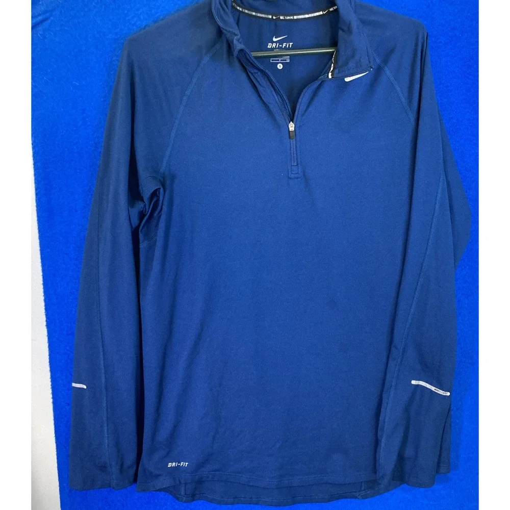 Nike Element Running 1/4 Zip Dri-Fit Pullover Long Sleeve Blue Mens Size Small